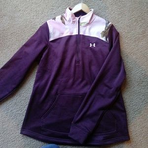 Under Armour maroon colored zip up with pink camo